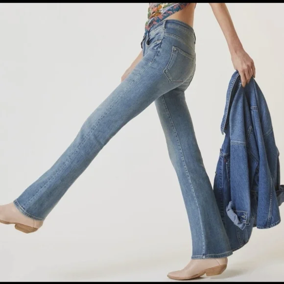 Pilcro Anthropologie The Demilune Boot Stretch Denim Jeans Mid Size 27 - Picture 2 of 10